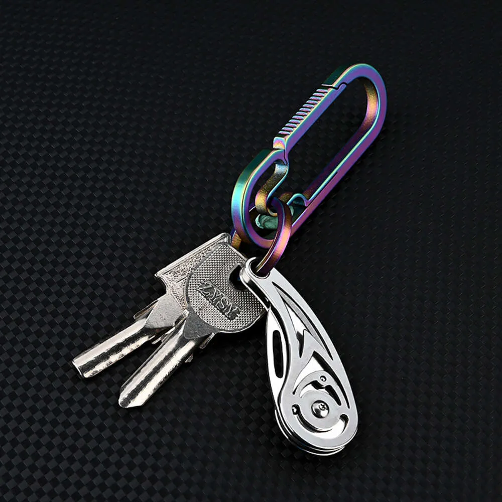 Sharp Keychain Mini Titanium Alloy Folding Knife: Sharp Conch Blade, Portable Keychain ...