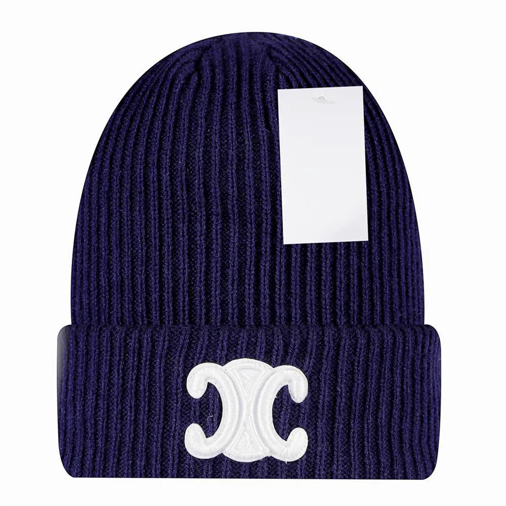 Bonnet de créateur bonnet de luxe bonnet en tricot tempérament bonnet polyvalent bonnet tricoté lettre chaude chapeau design cadeau de Noël très beau chapeau N-1