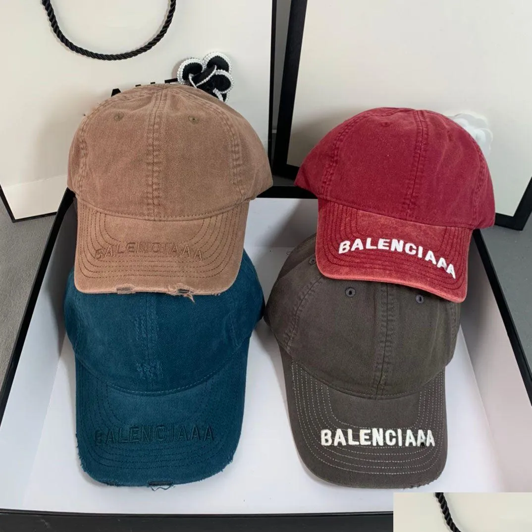 Casquettes de balle Hommes et femmes Designers Casquette Sports Denim Ripped Solide Couleur B Lettre Couple extérieur Chapeaux Drop Livraison Mode Acces Dhjkc