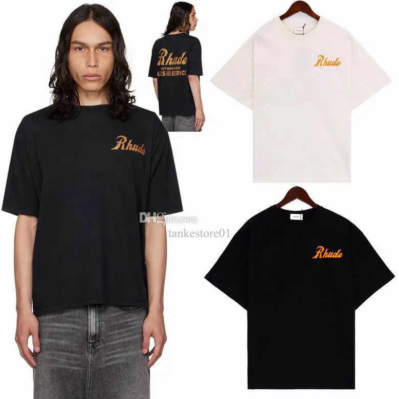 2023 الصيف Rhude T Shirt مصمم Mens Tirt Rhude قمصان عرضية رجل Tees قصيرة الأكمام من أعلى بيع الرجال الفاخرة Hip Hop Clothes Us Size S-XL