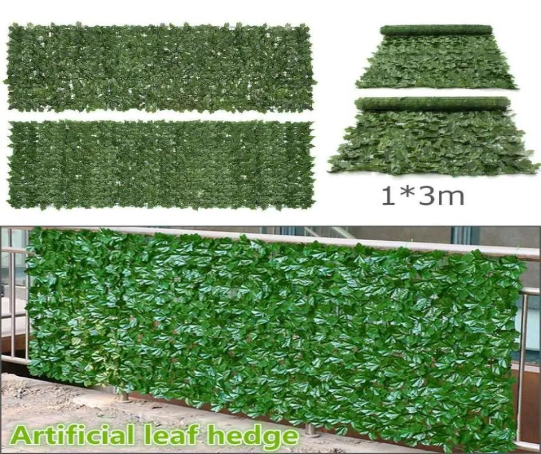 Couronnes de fleurs décoratives 1x3M mur végétal pelouse artificielle buis haie jardin arrière-cour décor à la maison Simulation herbe gazon tapis Ou5349875