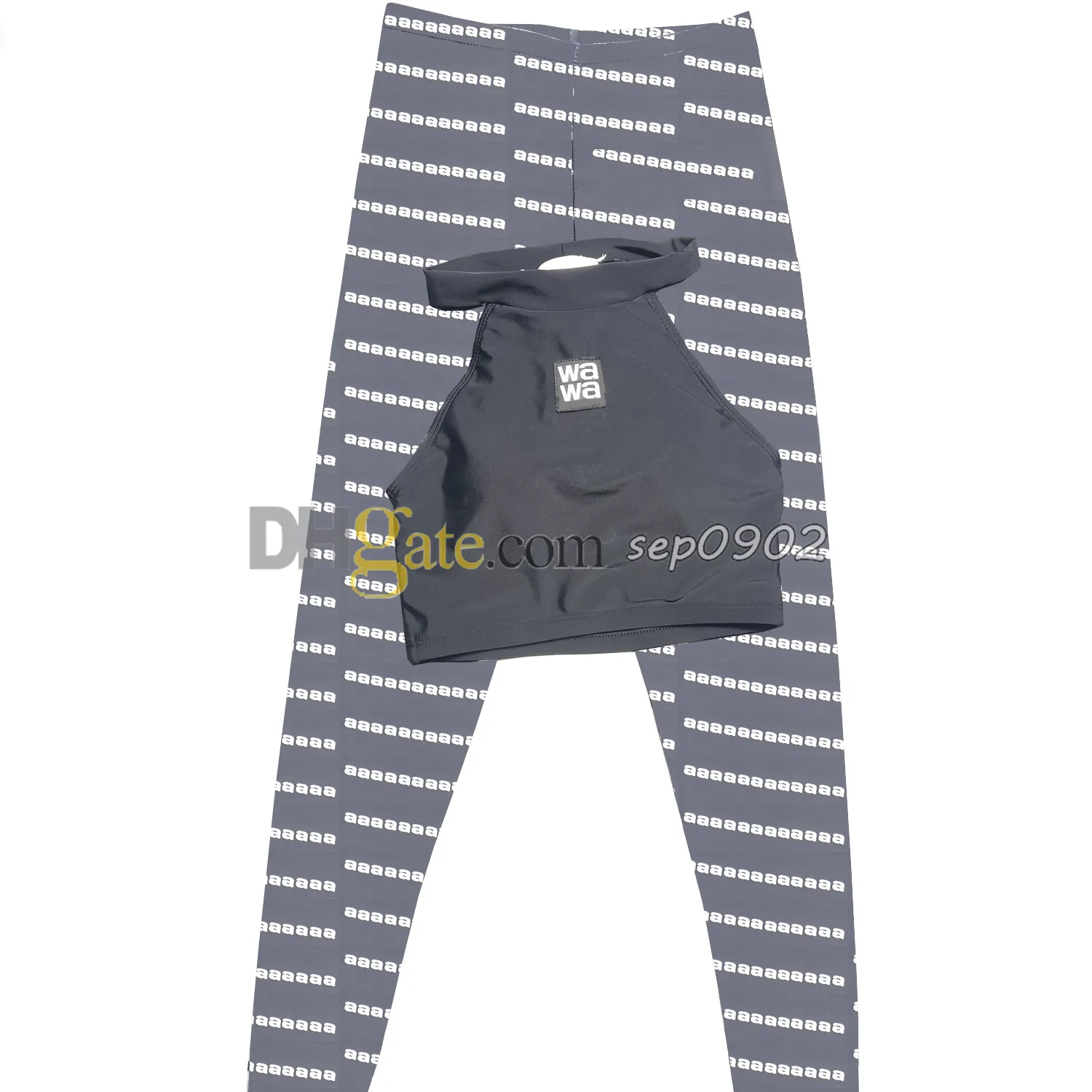 Leggings sportivi con stampa di lettere Canotte con scollo all'americana Top Designer Yoga Crop Top Abbigliamento sportivo traspirante estivo