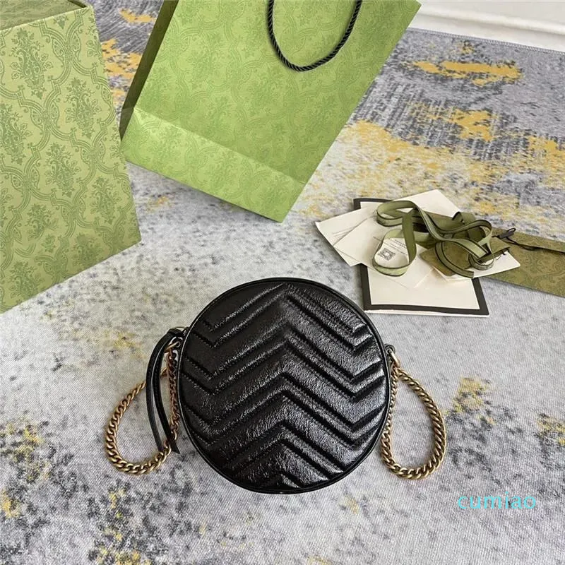 Designer de luxe Marmont rond noir Mini sac à bandoulière chaîne bandoulière meilleure qualité taille: 18*18*5 CM