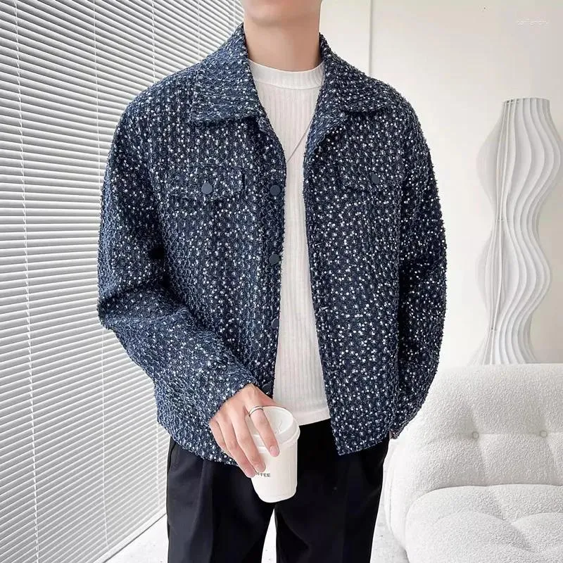 Vestes pour hommes 2023 printemps automne tendance personnalisé brodé paillettes manteau décontracté mâle décontracté lâche Cardigns vêtements à la mode