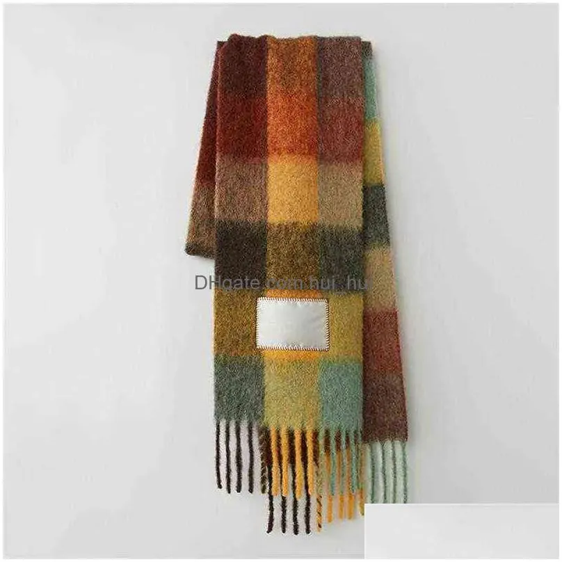 Scarves Ac Men And Women General Style Cashmere Scarf Blanket Womens Colorf Plaid Tzitzit Imitationfl5S Drop Delivery Fashion Access Dhxbs
