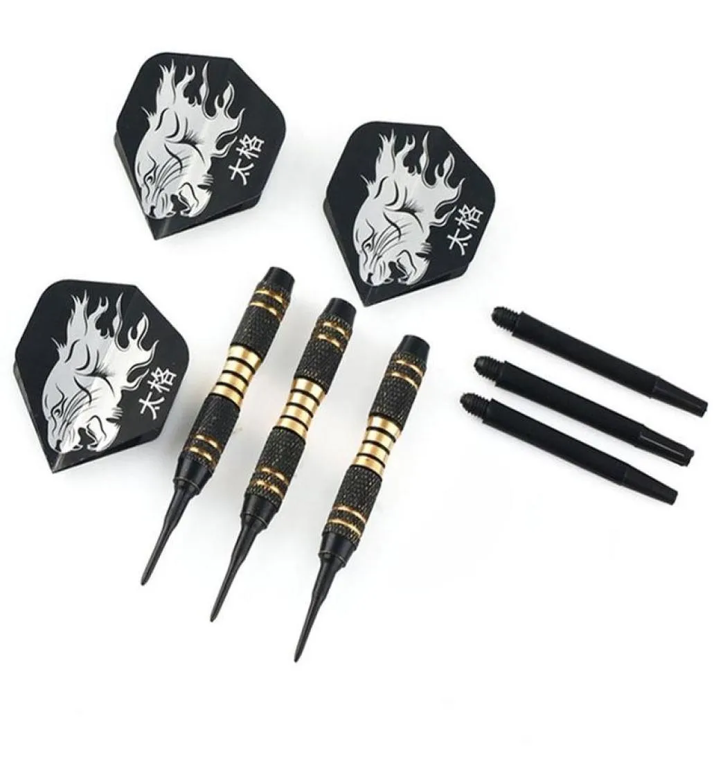 3 pièces ensemble de fléchettes noires professionnelles 18g fléchettes souples de sécurité jeux électroniques jeu de fléchettes doux pour pointe intérieure Dardos W1A06340032