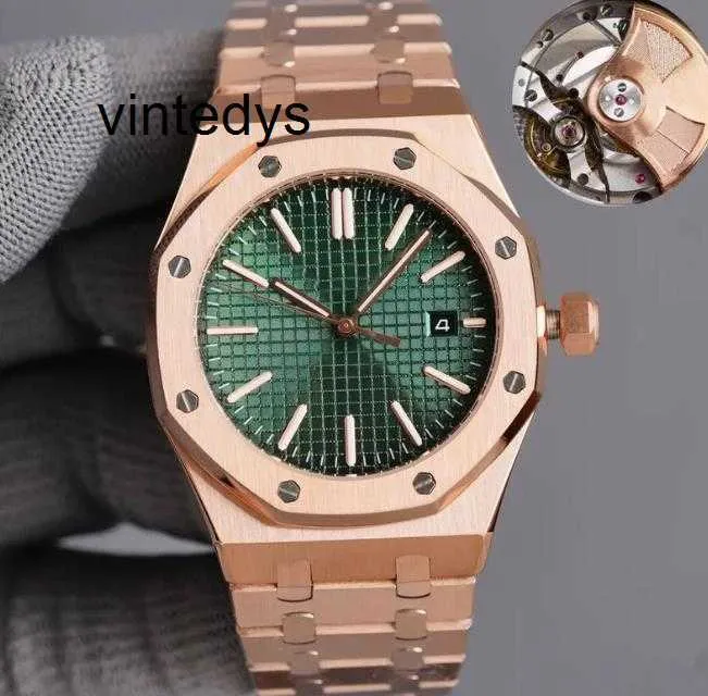 Klockor för män typer Mens lyxklocka Gold Case Green Dial Royaloak Watches 40mm 15500 316L Rostfritt stål Automatiska armbandsur Lysande nålar