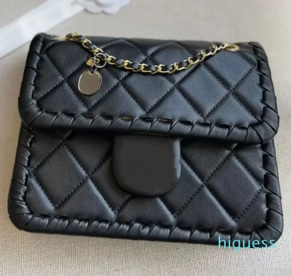 2023 Designer Luxury Mini Braided Tofu Flap Bag Calfskin Sequined Contrast Color Design Classic Quilted Hardware Chain Crossbody Shoulder