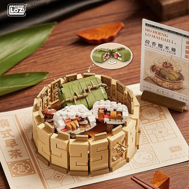 Blocks Loz Cantonese Refreshments Zongzi Glutinous Rice Chicken Dim Sum Building Block Diy Chinese Traditional Food Toys For Kids Gifts R231208