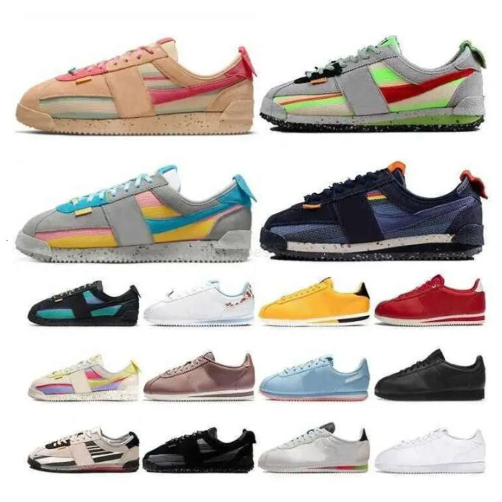 skor crotez designer casual skor mode union la x cortez sesam grå citron frost andningsbara sneakers blå lila premium läder svart vita män utomhusskor