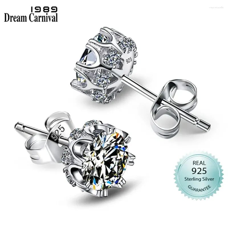 Stud Earrings DreamCarnival 1989 Elegant Solid Silver 925 Women High Quality Zircon Daily Wear Factory Direct Girls Jewelry SE10817R