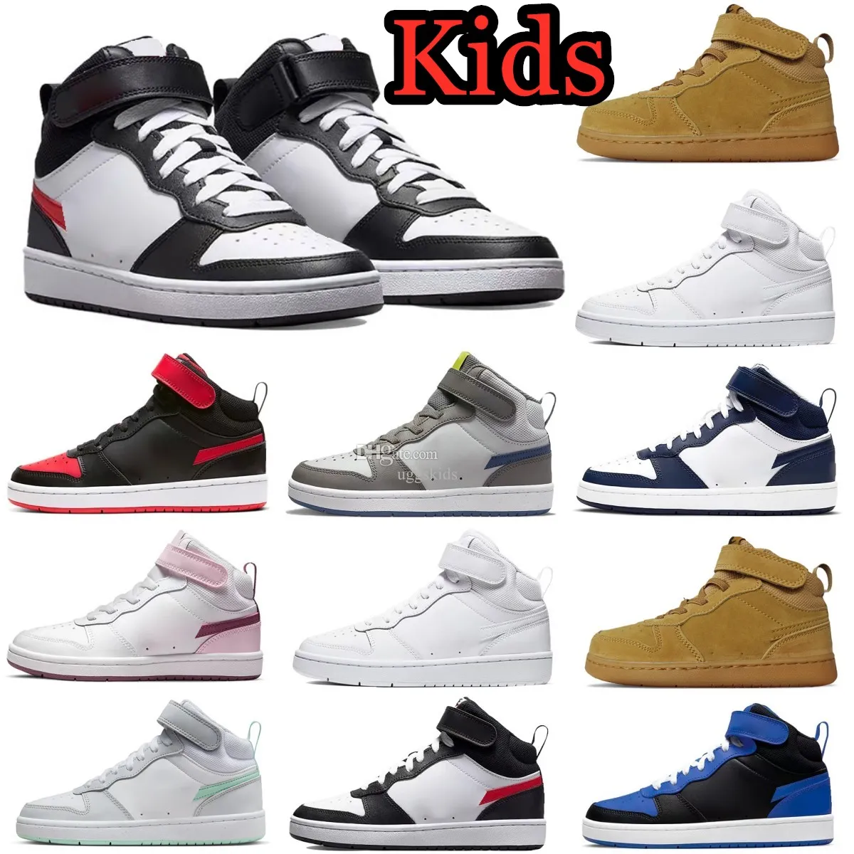 1S Kids Shoes 1 Low Basketball Designer Toddler Sneakers Boys Girls Baby Baby Trainers Flax Triple White Red Black Youth Shoe Kids US 6C 4y 5 y