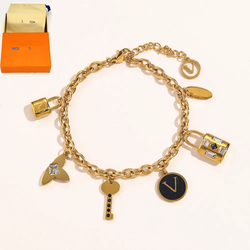 مصمم المجوهرات أساور عصرية للنساء إدارات الذهب المطلي بالفولاذ المقاوم للصدأ من الفولاذ المقاوم للصدأ عشاق الهدايا معصم السلسلة مجوهرات مصمم مجوهرات مع صندوق