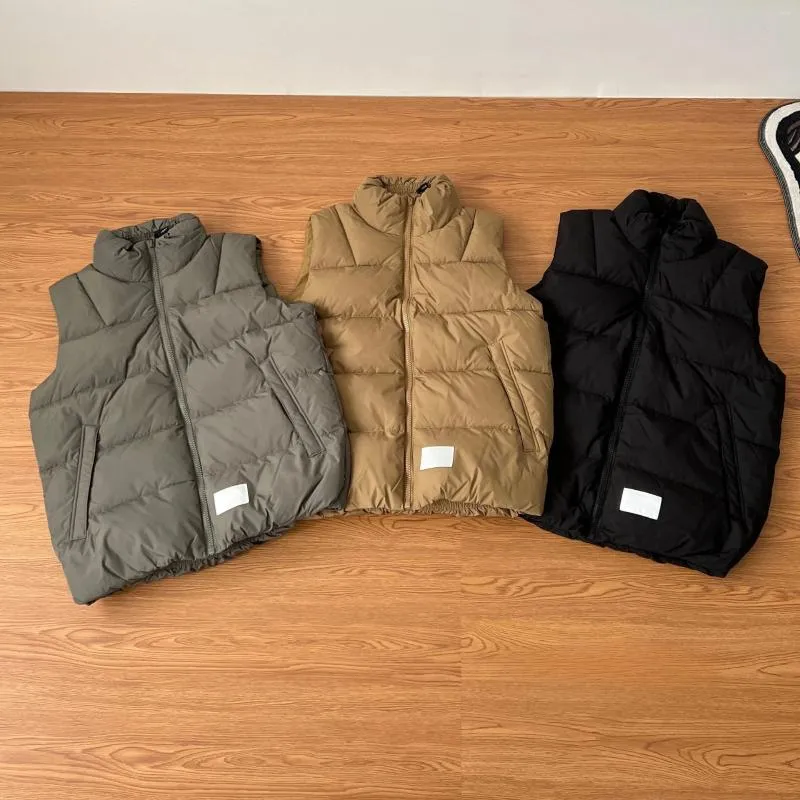 Gilets pour hommes automne et hiver col debout trois couleurs gilet pour hommes veste motard japonais streetwear