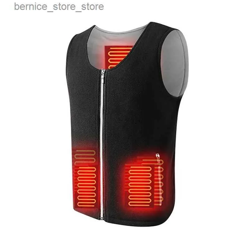 Men's Vests 5 Ares Smart Electric Heating Vest for Men Women USB Charging Camping Traveling Outdoor Winter Body Warm Clothes Q231211