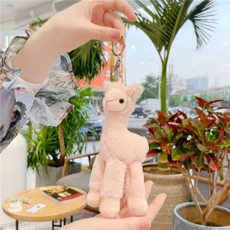 Cute Lovely Alpaca Keychains Plush Toy Japanese Alpacas Soft Stuffed Sheep Llama Animal Dolls keychain Doll 18cm