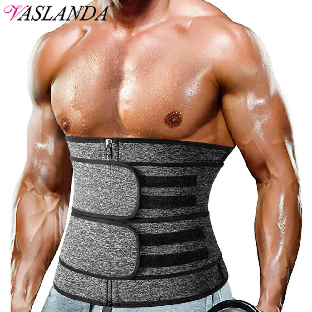 Mens Abdomen Reducer Sauna Body Shaper Fitness Sweat Trimmer Belt