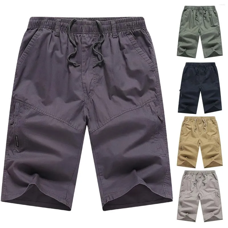 Męskie spodnie Capris Summer Thin Cargo Duży plaż