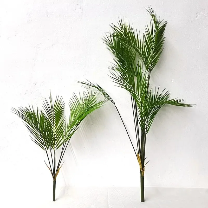 Decorative Flowers 1 Pcs Large Artificial Plants Palm Tree Tropical Branch Plastic Fake Leaves Green Christmas Home Garden Room Decor