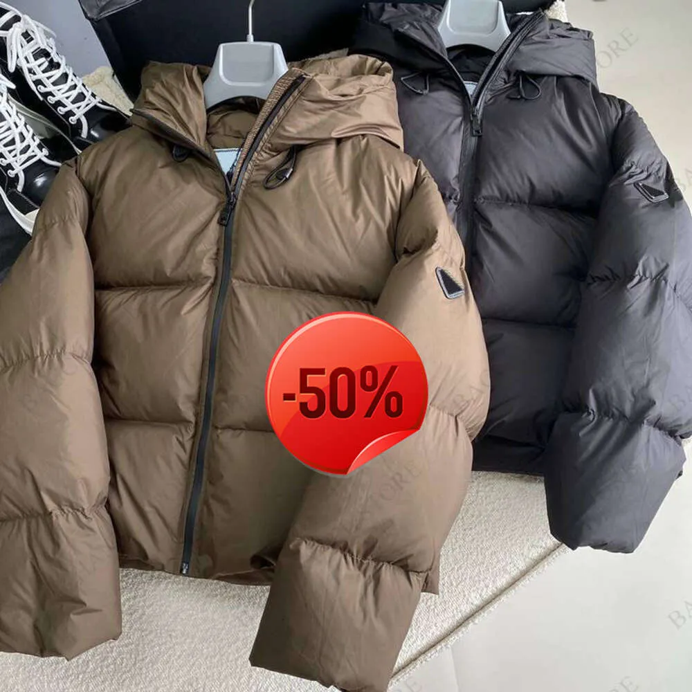 Sconto di Natale Felpe con cappuccio da uomo Felpe classiche da donna cappotti corti con cappuccio piumini firmati parka moda triangolo invertito uomo inverno caldo parker vento