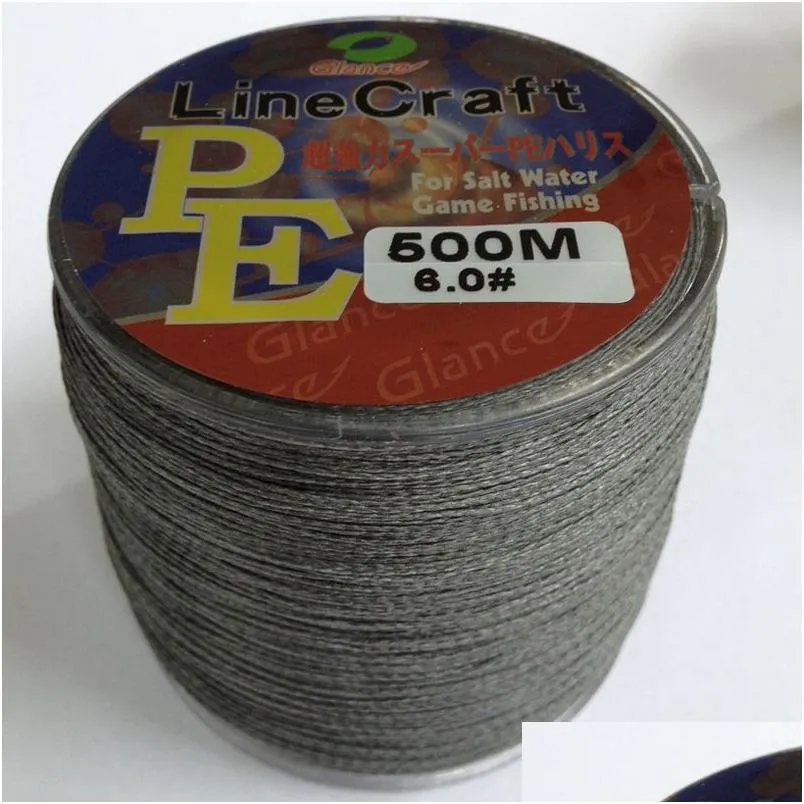 Ligne de tresse Pêche tressée japonaise 500M Extreme Strong Spectra Mtifilament 8 10 20 30 40 50 60 80 100 LB Drop Delivery Sports Outdoor Otiwg