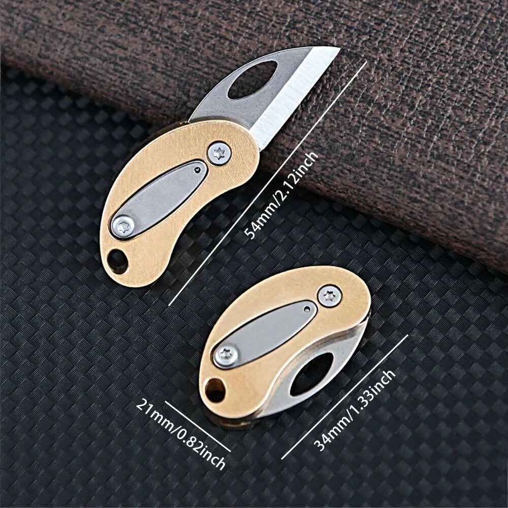 Small Box Cutter Keychain Brass Pigeon Egg Mini Art S Unpacking Tool - Folding Keychain Knife ...