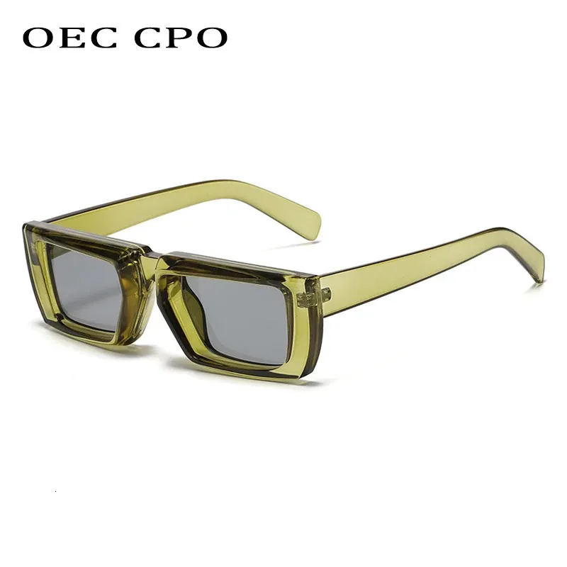 نظارات سلاسل OEC CPO VINTAGE RESTANGLE SUNGLASSE PUNK SMITLE FRAME SUN GROUSES MENTRENDS SPEPT UV400 Shades Fashion Eyewear 231208