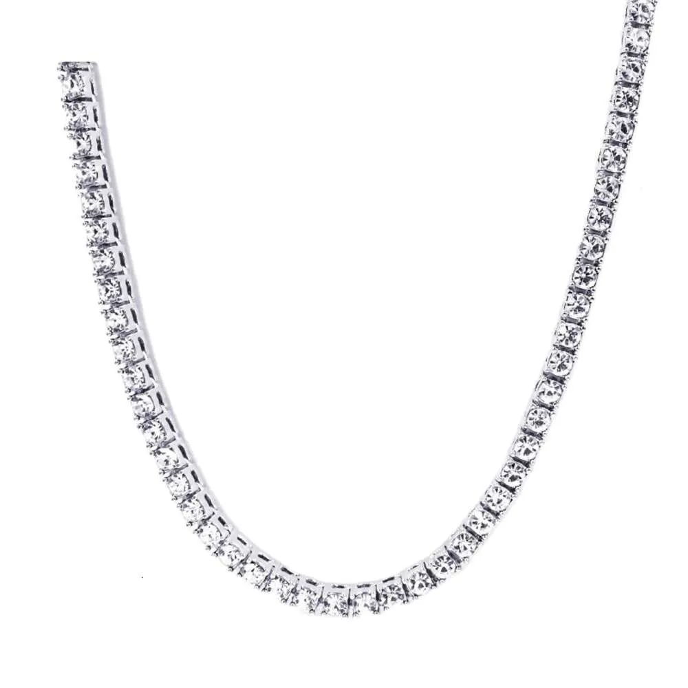 Tianyu Jewelry Hip Hop Collier en diamant plaqué or 14 carats pour homme avec chaîne de tennis glacée