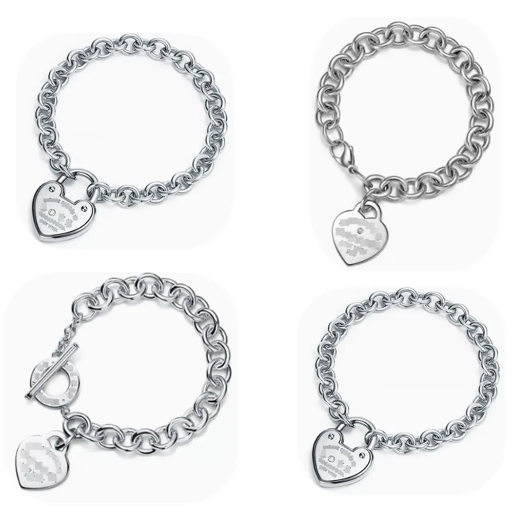 Tiffanines Designer Charm Bracelets Boucles d'oreilles pour femme en argent sterling 925 Love Lock incrusté de diamant plaqué or 18 carats Bracelet classique Bijoux Cadeaux