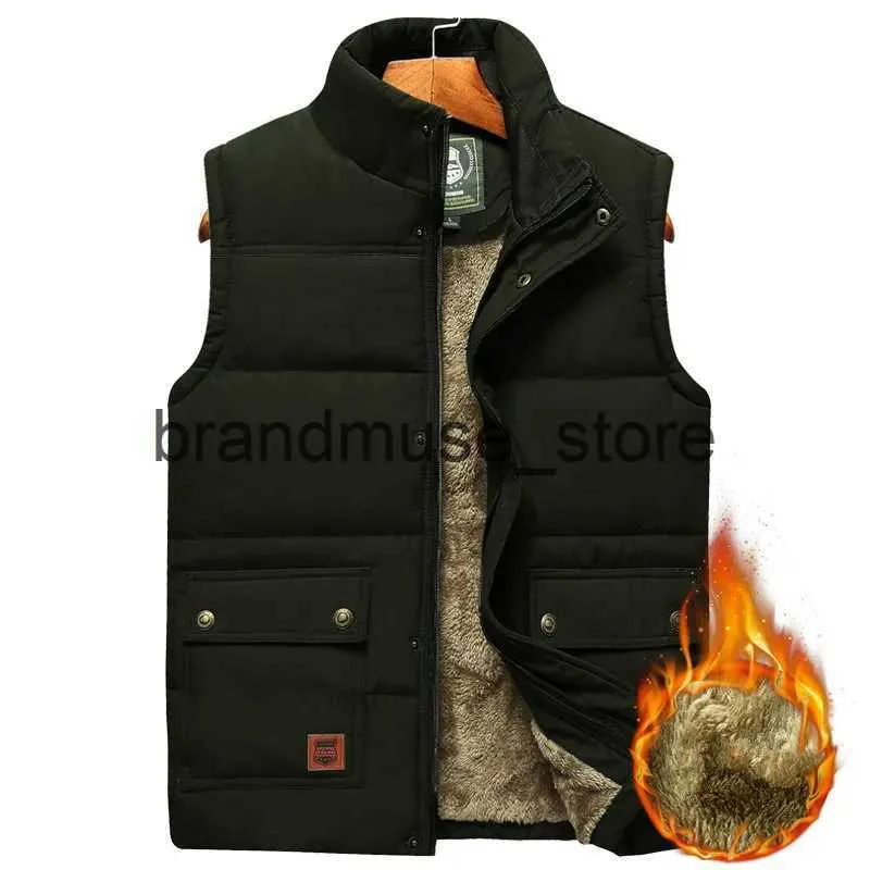 Men's Down Parkas Men's Large Size Clothing Winter Vest Jackets Sleeveless Coat 2023 Fur Fashion Big Size 8xl Male Warm Waistcoat Fleece Vest Men J231019