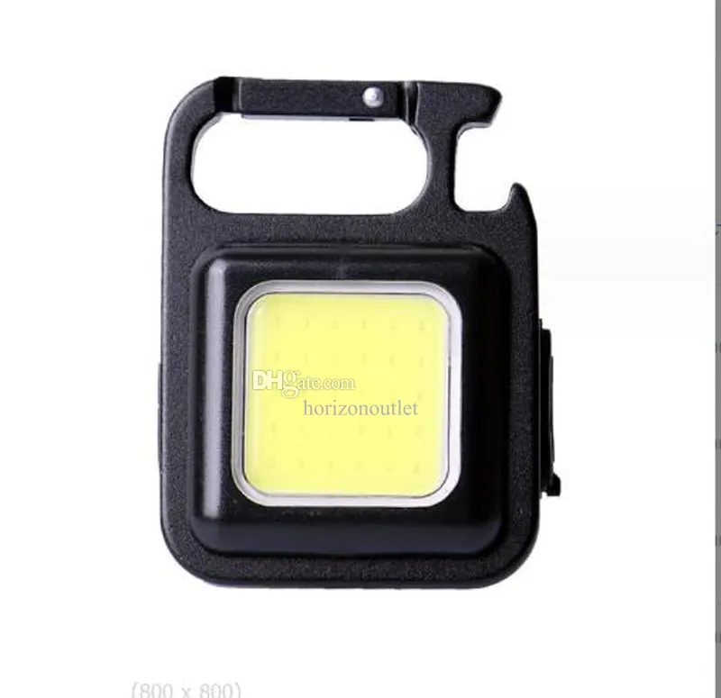 Mini Portable Pocket USB Raddningsbar ficklampa Cob Work Light LED -kedjor för utomhus akut camping Korkarskruv Fiske Keychains Multifunktionella verktyg Nytt