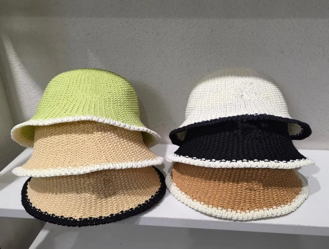 2023 Spring Summer Hollow Crochet Sun Hats Fashion Big Kids Letter broderad vävande prinsessa Cap Children Beach Visor Sunhats 56234906