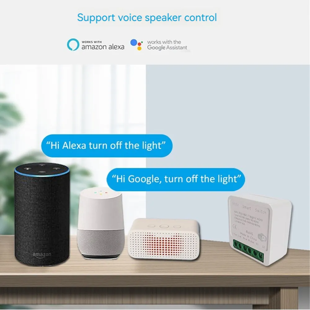 Comprar Smart Wifi DIY Switch 16A Mini módulo de automatización de domótica  funciona con la aplicación Alexa Google Home Smart Life