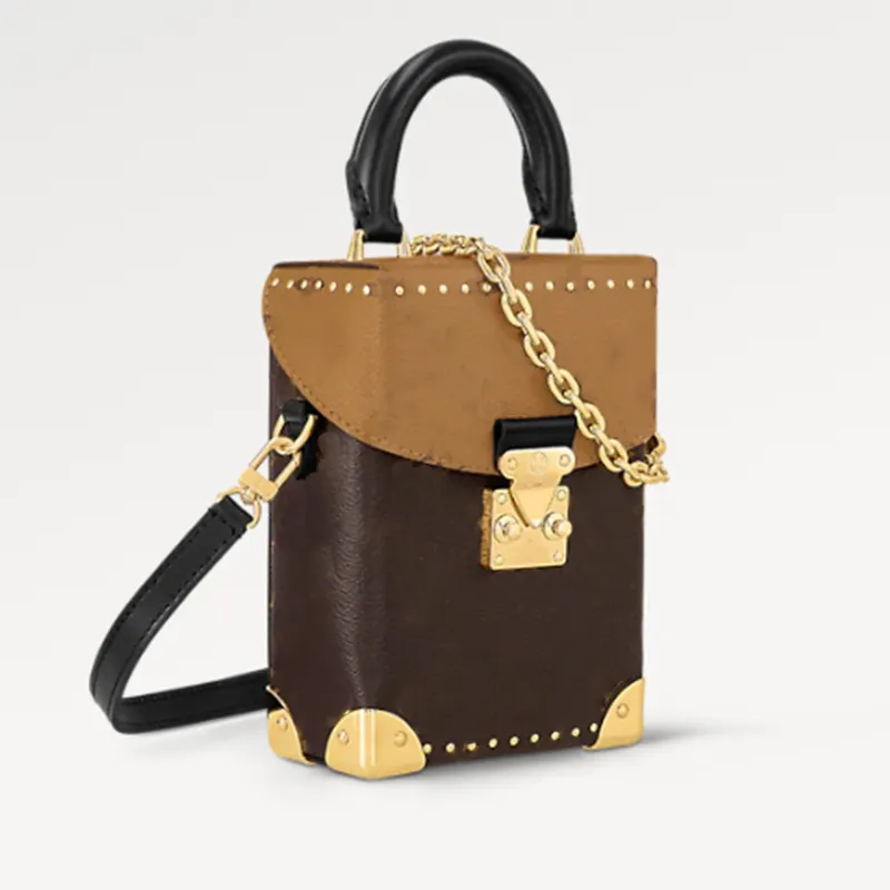 Designer luxe handtas dames bruin lederen cameradoos kleine draagtas