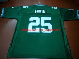 Custom Men Youth women Vintage #25 Tulane Matt Forte Green Football Jersey size s-4XL or custom any name or number jersey