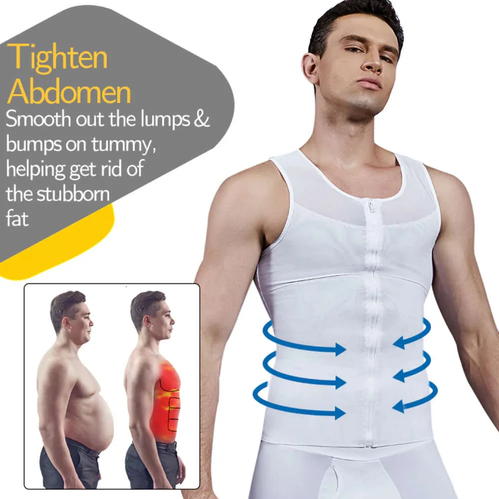 Unique Bargains Men Body Slimming Tummy Shaper Underwear Stretch Shapewear  Waist Girdle Shirt Nylon White L