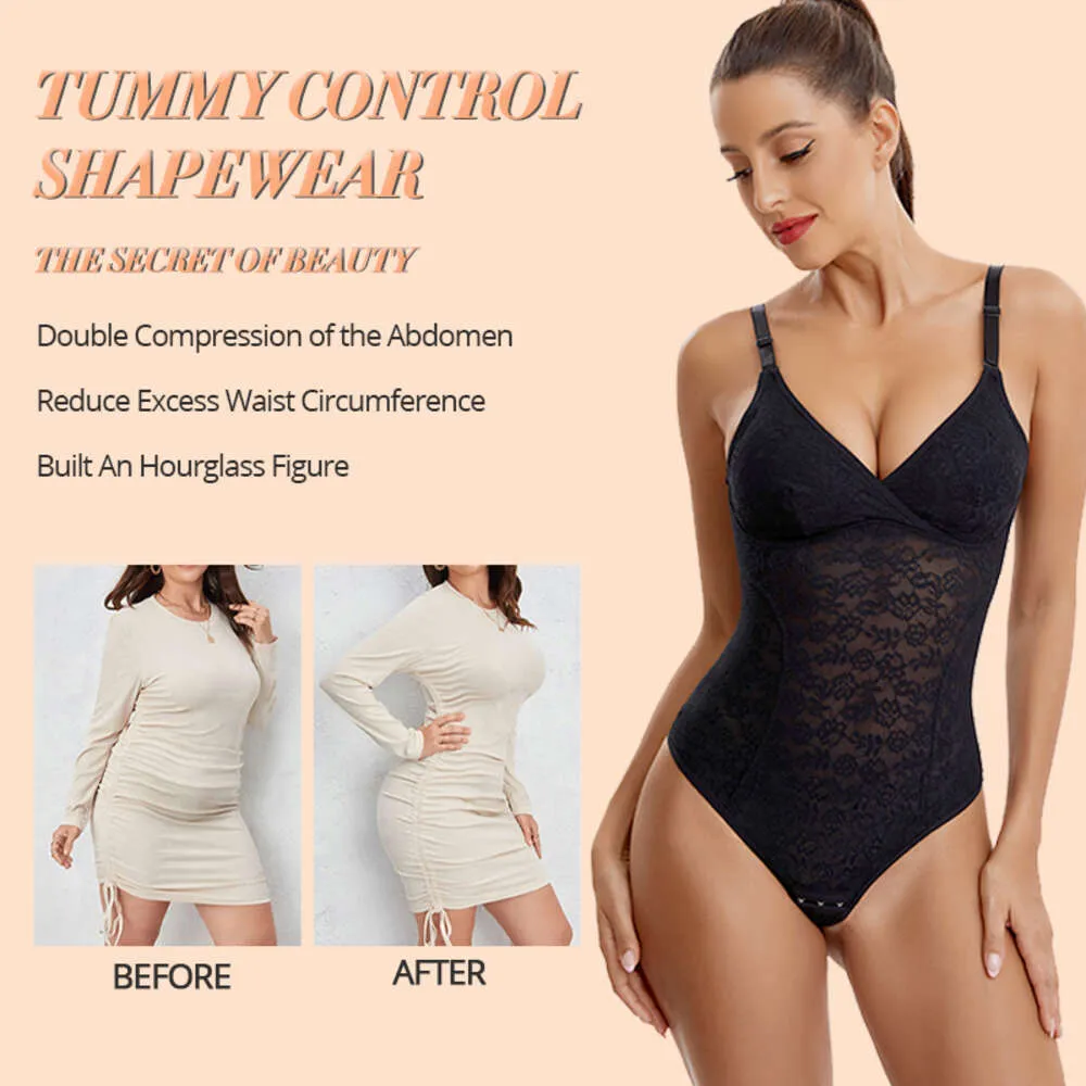 Lace Thongs Bodysuit For Women Tummy Control Slimming Shapewear Padded Bra  V Neck Tank Tops Waist Trainer Body Shaper Underwear From 26,95 €