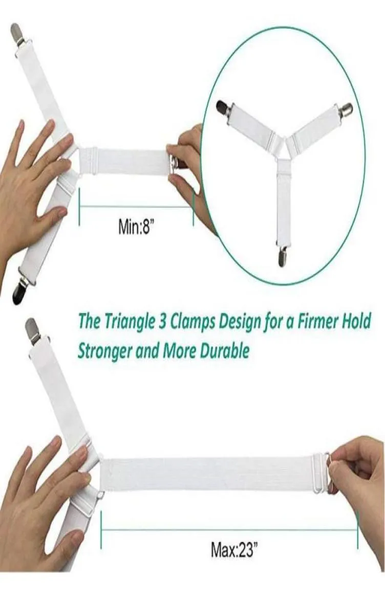 4pcs Adjustable Elastic Mattress Cover Corner Holder Clip Bed Sheet Fasteners Straps Grippers Suspender Cord Hook Loo jllxsV9156692
