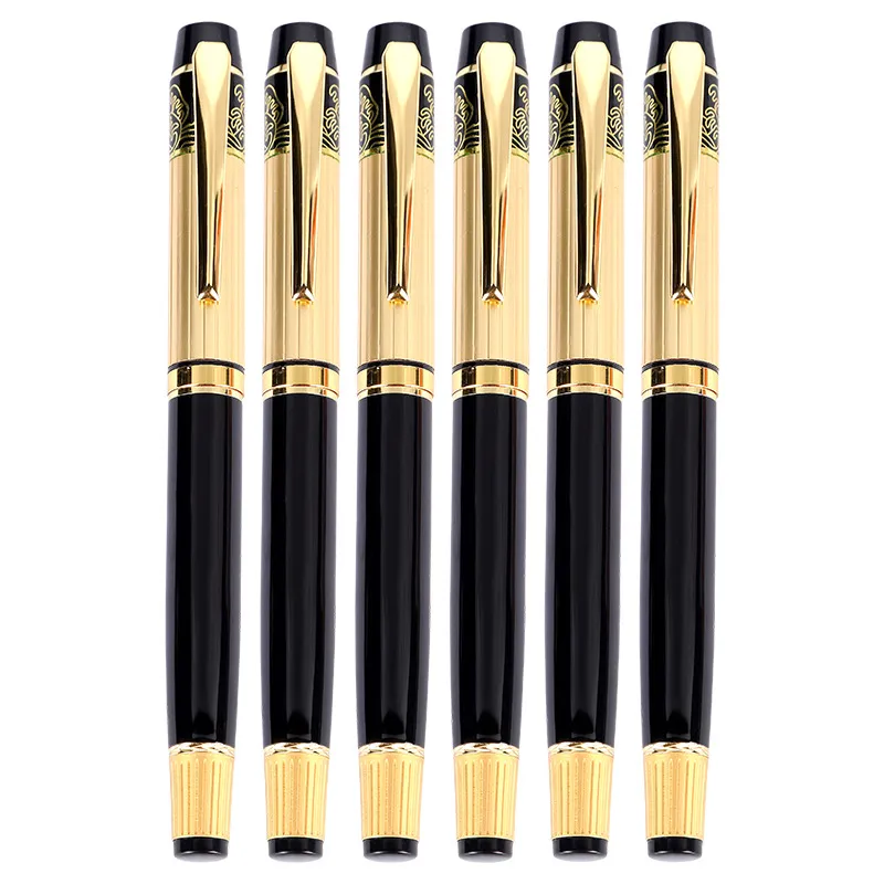 Hochwertiger Schwarz Gold Business Pen Erwachsener reguläres Drehbuch Spezialkalligraphie Stift Werbegeschenkstift