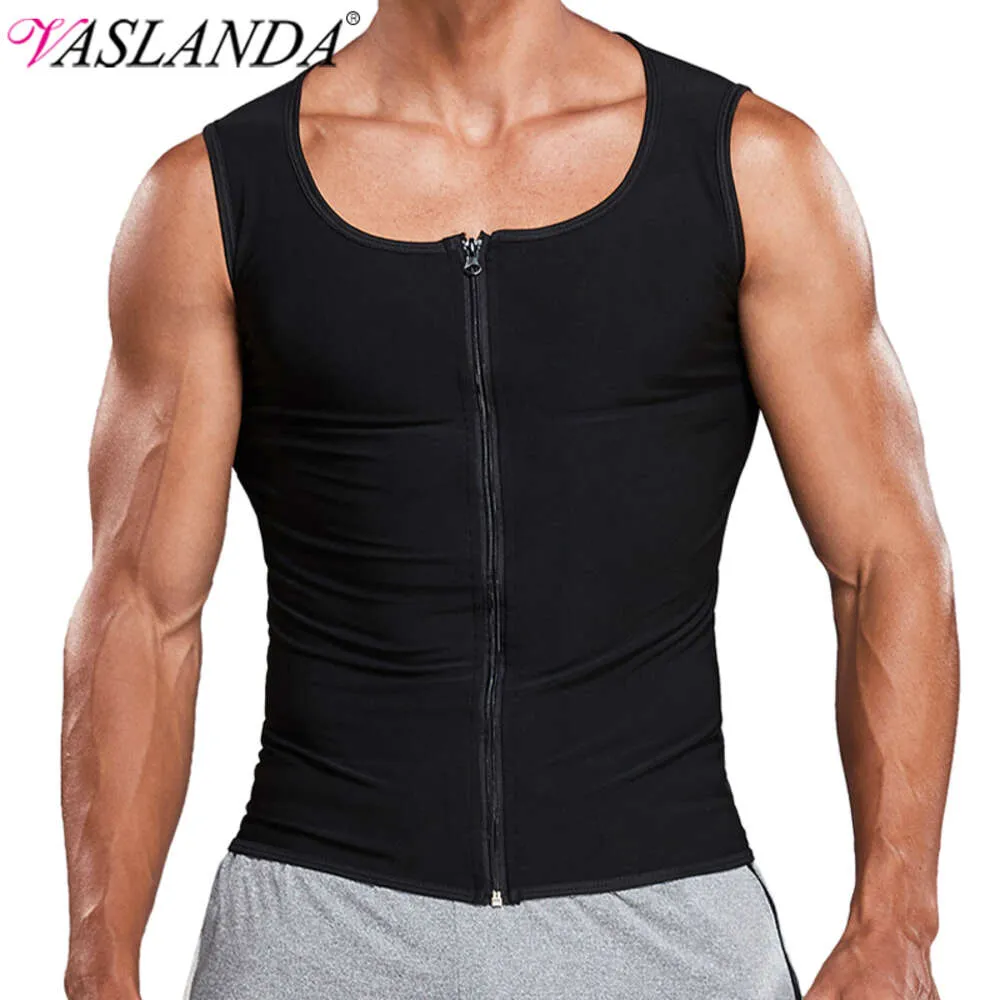 Men Sauna Suit Waist Trainer Polymer Vest Heat Trapping Sweat Body