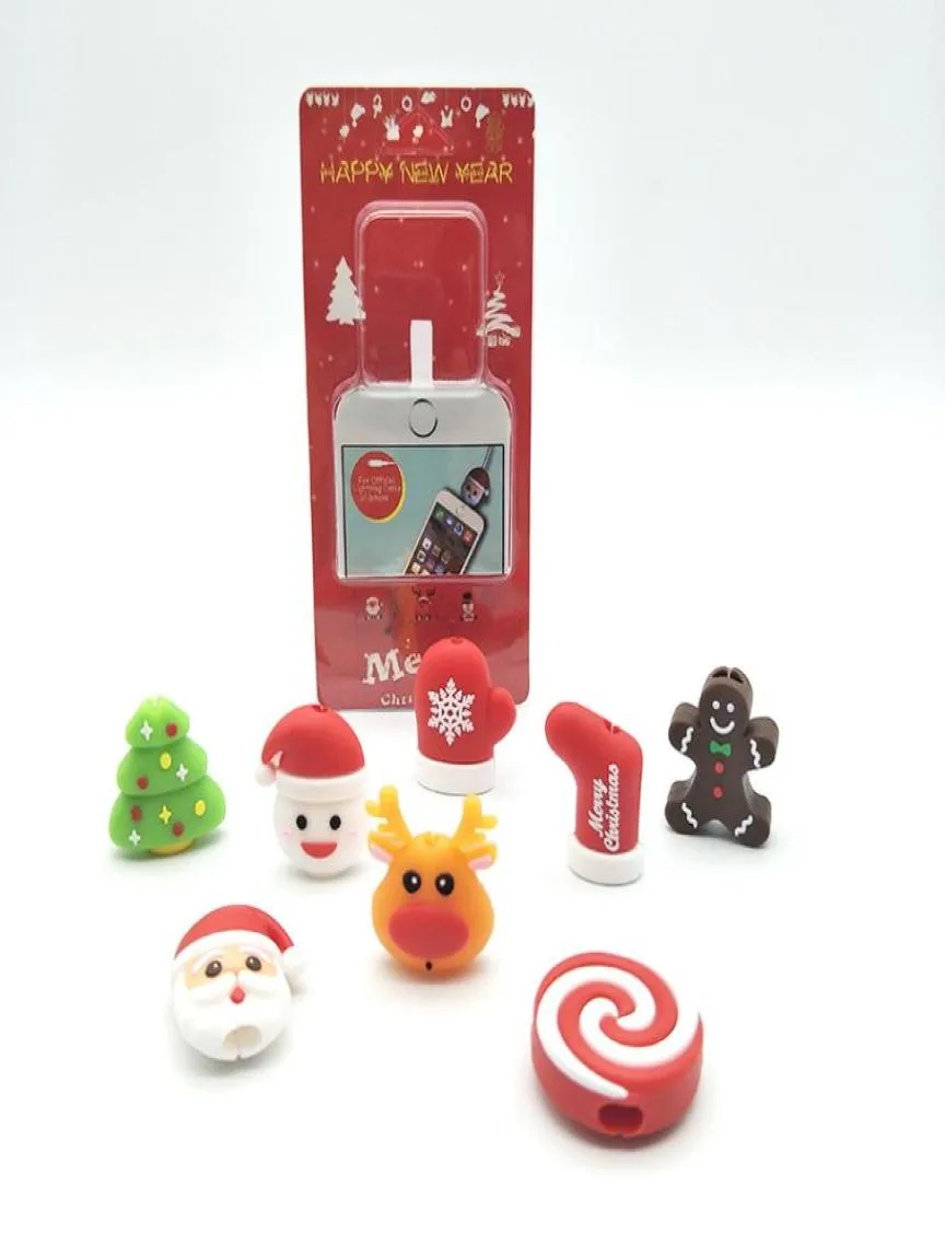 Noel Snowman ısırık Telefon Tutucu Düzenleyici Model için Noel Kablosu Isırık Karikatür Telefon Kablosu USB Veri Hattı Koruyucu DH09247995