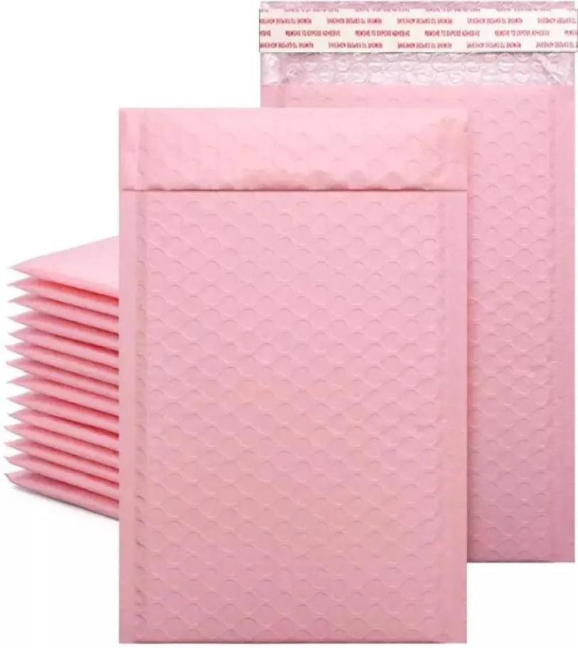 10 50 Stuks Roze Poly Bubble Mailers Gewatteerde Enveloppen Bulk Bubble Gevoerde Wrap Polymailer Zakken voor Verpakking Maile Self Seal266t4582448