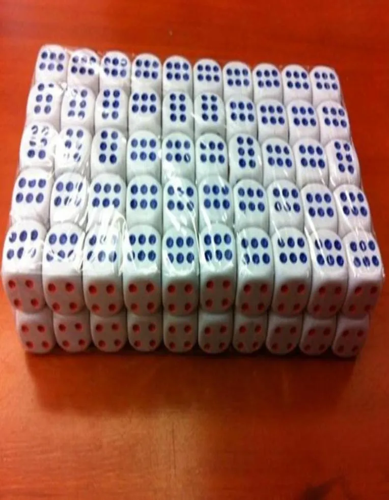 D6 14mm branco 6 lados dados vermelho azul ponto normal dados bósons alta qualidade dados bebida jogo casino dados festa jogando dados n467162116