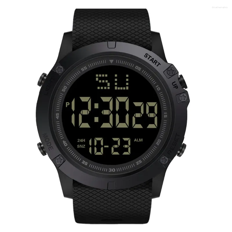 Relojes de pulsera Moda Hombres LED Fecha digital Militar Deporte Caucho Reloj de cuarzo Alarma Impermeable Montre Homme Luxe Grande Marque Erkek Saat