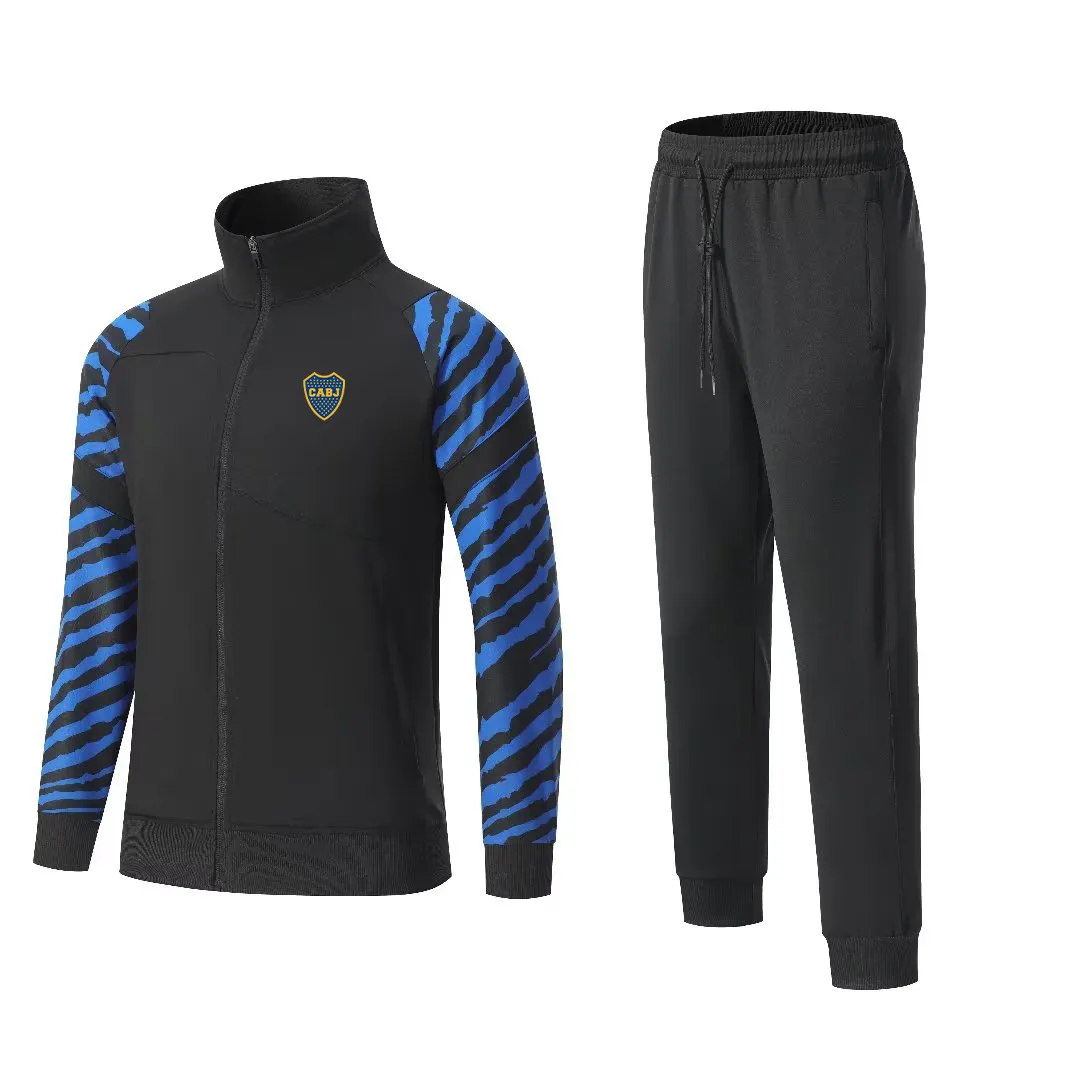 Boca Juniors roupas esportivas de lazer masculino inverno ao ar livre manter quente roupas de treinamento esportivo com zíper completo manga longa lazer esportiva