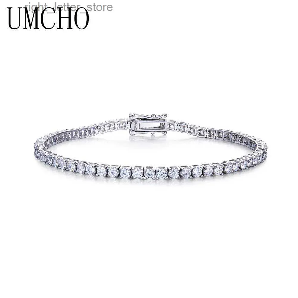 Chain UMCHO 925 Sterling Zilver Tennis 2MM Armband Zirkonia Dames voor Armband Verloving Aanpasbaar Cadeau Mode Fijne Sieraden YQ231208