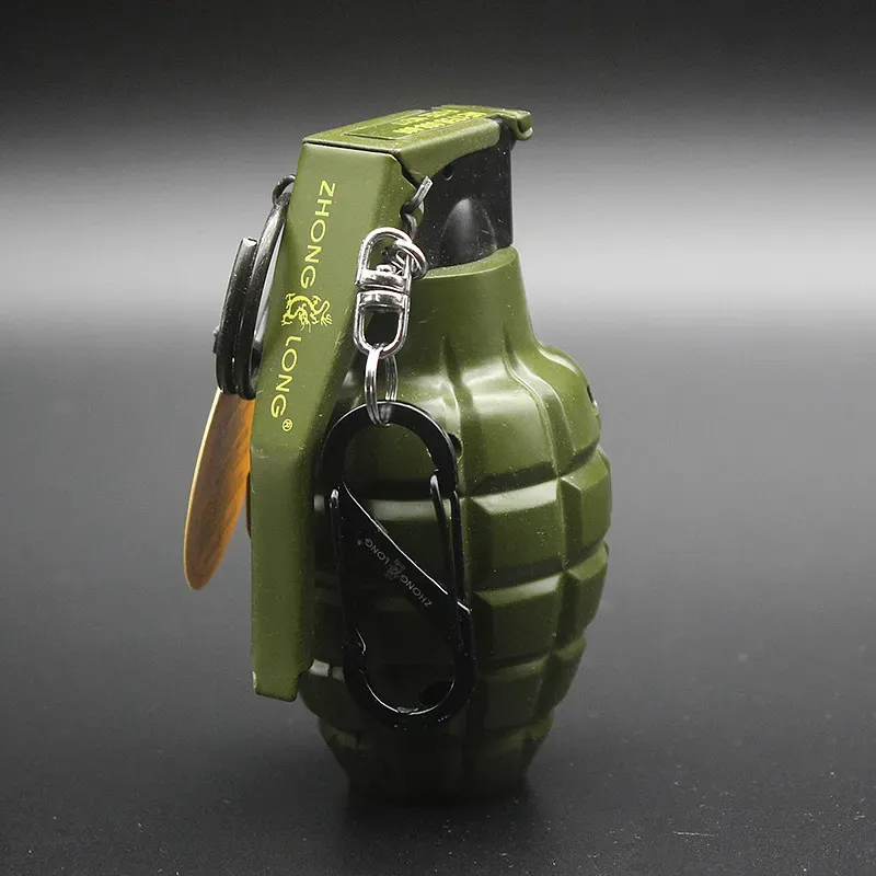 New Arrival Creative Military Lighters Hand Frag Metal Torch Gas Inflatable Windproof Lighters Big Size Outside Tools Drop Shipping