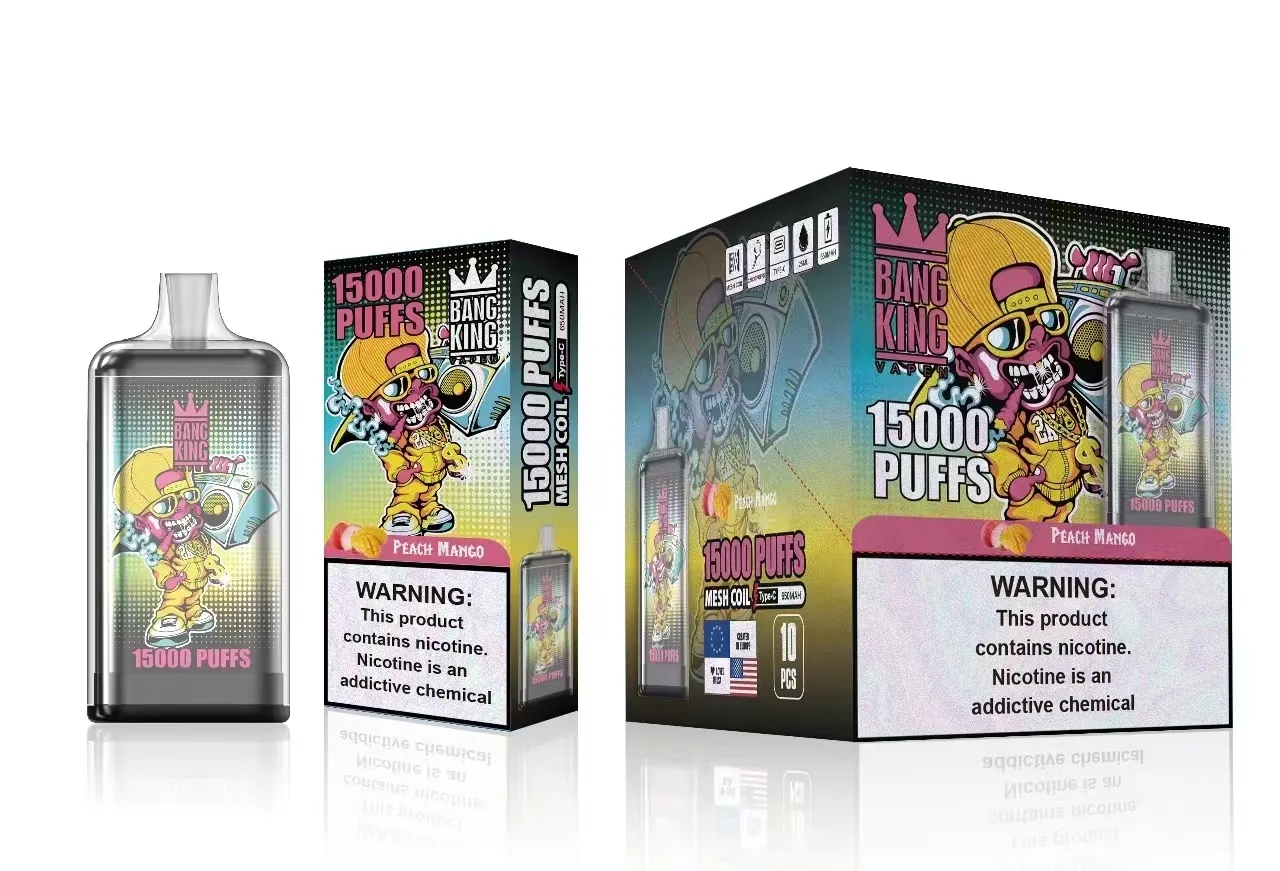 Original Bang king 15000 Puffs Disposable Vape Pen E Cigarette 650mah Rechargeable Battery 25ml Pod Mesh Coil Vape.2%3%5%