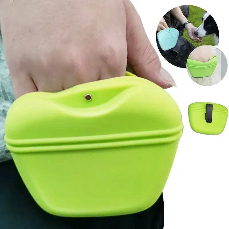 Portable Dog Training Waist Bag silicone Feeders Treat Snack Bait Dogs Obedience Agility Outdoor Food Storage Pouch Food Reward Waist Bags Fast Shipping