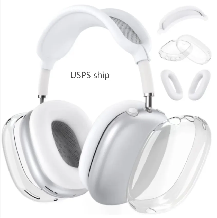 Nouveau pour Airpods Max écouteurs accessoires Transparent TPU solide Silicone étui de protection étanche